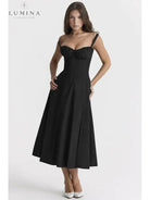Venura white spring wedding guest dress with floral print by Lumina Vancouver, suitable for size 6-8 XS.