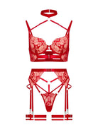 Nathalène lingerie set by Lumina Vancouver featuring lace bra and matching panties in soft pastel color.