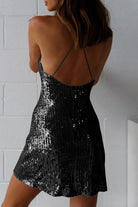 Lumina Vancouver Octavie sequin bodycon mini dress in rose red, featuring a fitted silhouette and shimmering sequin details.