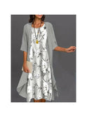 Lumina Wear Viane elegant printed dress, stylish women's dress with floral pattern, perfect for casual or formal occasions.