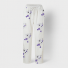 Lumina Wear Victor beige relaxed trousers with elastic waistband and circle print, casual pants for comfortable wear