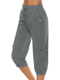 Victoria breathable green Capri pants by Lumina Wear with elastic waist, perfect for comfortable and stylish women's casual wear.