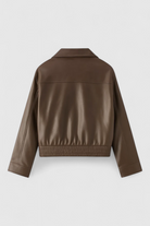 Victoria vintage-style casual jacket by Lumina Wear in coffee color, showcasing timeless appeal and classic design.