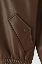 Victoria vintage style casual jacket by Lumina Wear, shown in coffee color with classic design and timeless appeal.