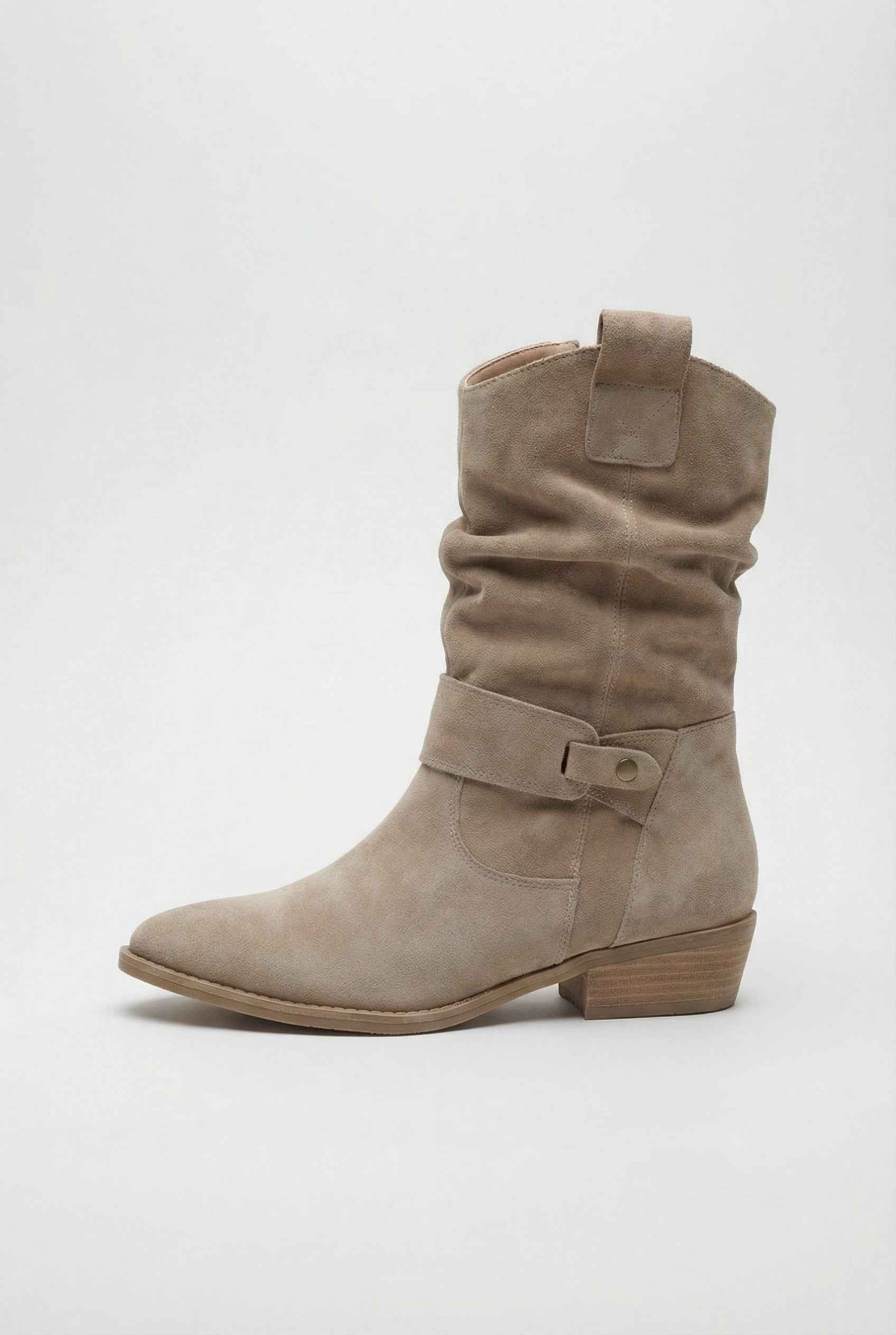 Victoria Chic Apricot Suede Ankle Boots with Warm Lining from Lumina Wear, featuring stylish design and cozy interior for women.