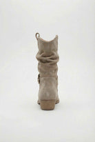 Lumina Wear Victoria women's ankle boots in chic apricot suede with warm lining, featuring a stylish design and comfortable fit.