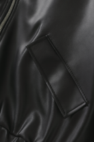 Victoria black leather jacket with retro collar by Lumina Wear, stylish and fitted, perfect for a chic, edgy look.