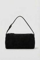 Victoria black mini shoulder bag with adjustable strap from Lumina Wear, stylish handbag perfect for casual or evening wear.