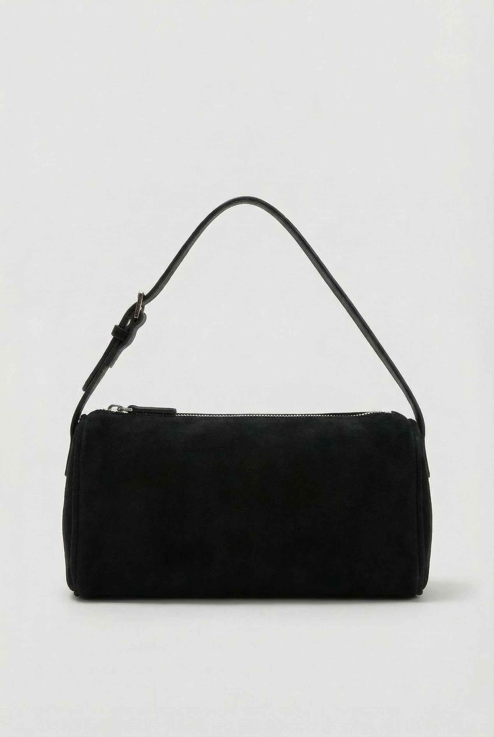 Victoria black mini shoulder bag with adjustable strap from Lumina Wear, stylish handbag perfect for casual or evening wear.