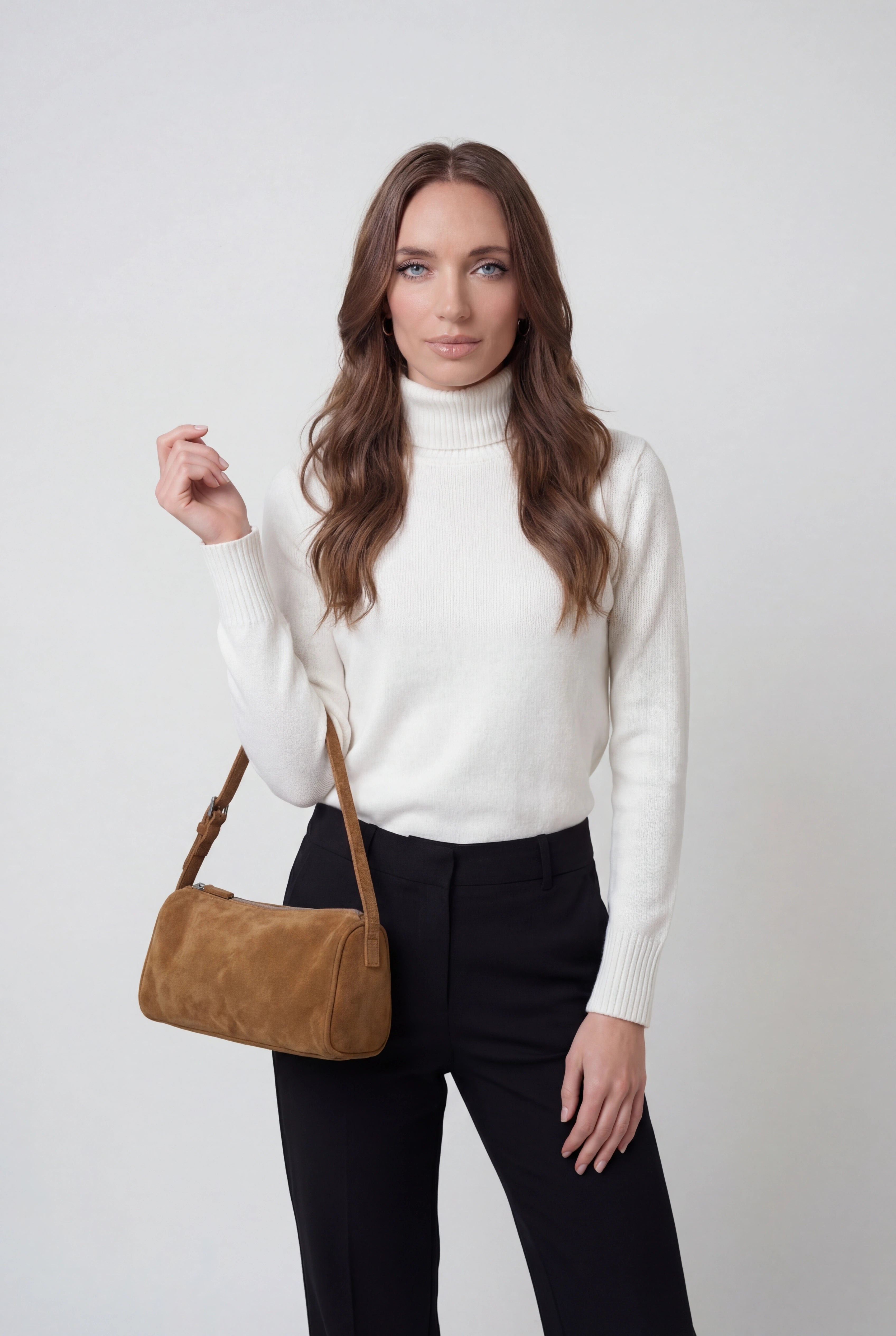 Victoria black mini shoulder bag by Lumina Wear with adjustable strap, stylish compact handbag for everyday use.