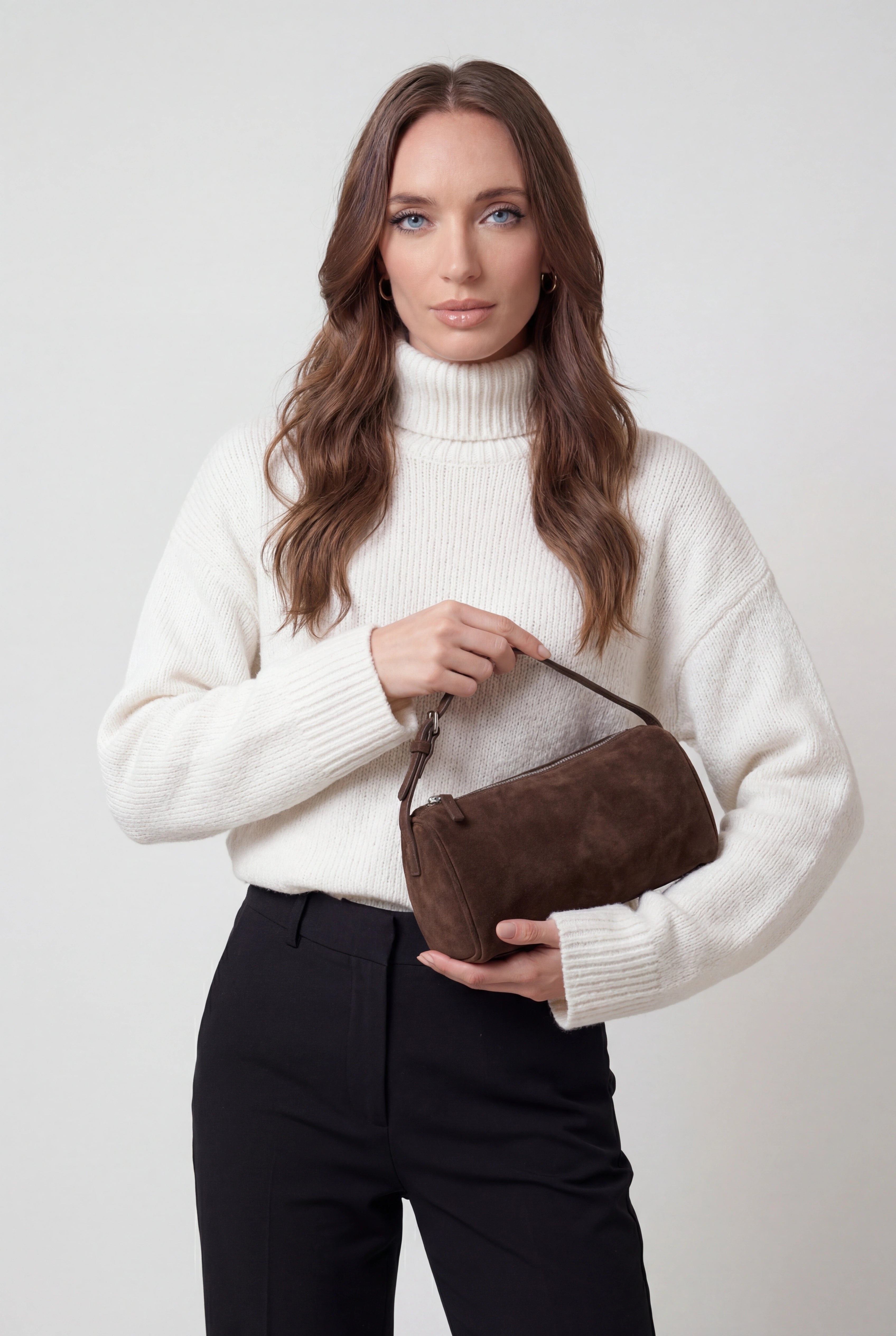 Lumina Wear Victoria black mini shoulder bag with adjustable strap, stylish compact handbag for casual or evening use.