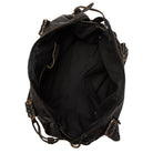Victoria Lumina black PU leather handbag with multiple pockets, stylish design, and structured silhouette.
