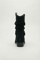 Victoria black suede ankle boots for women with sturdy soles by Lumina Wear, stylish and comfortable footwear.