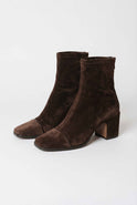 Victoria dark brown block heel ankle boots by Lumina Wear featuring a sleek design and stylish silhouette for women.