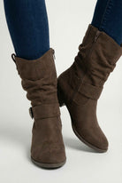 Victoria dark brown suede ankle boots with warm lining from Lumina Wear, stylish women's boots with a sleek design and comfortable fit.