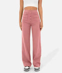 Victoria high-waisted trousers by Lumina Wear in stone green stretch fabric, stylish pants with a tailored fit.