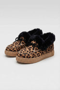 Victoria Lumina leopard print ankle boots with cozy lining, stylish footwear featuring a chic animal print and comfortable fit.