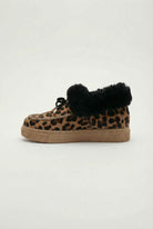Lumina Wear Victoria leopard print ankle boots with cozy lining, stylish footwear with a chunky heel and trendy design.