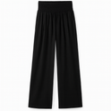 Black Lumina Wear Victoria wide-leg trousers with lightweight fabric, perfect for effortless summer style.