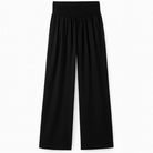 Black lightweight wide-leg trousers by Lumina Wear, perfect for effortless summer style and casual chic.