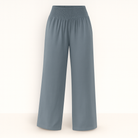 Black Victoria Lumina Wear wide-leg trousers featuring a lightweight, chic design perfect for effortless summer style.