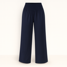 Black Victoria Lumina Wear wide-leg trousers with lightweight fabric, perfect for effortless summer style and casual wear.