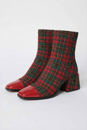 Victoria Lumina red and green mid-calf boots with durable sole, stylish design and comfortable fit, perfect for fashionable wear.