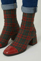 Victoria Lumina mid-calf boots in red and green with a durable sole, stylish and comfortable footwear for casual wear.