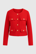 Lumina Wear Victoria chic red short jacket, stylish versatile women's jacket with modern design and vibrant color.