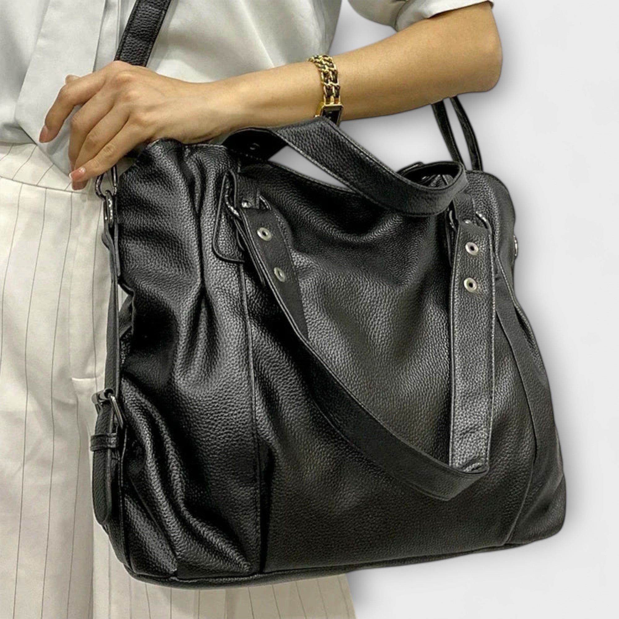 Lumina Wear Victoria beige structured hobo shoulder bag with dual straps, stylish and spacious handbag for everyday use.