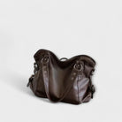 Beige Victoria Lumina structured hobo shoulder bag with dual straps, featuring a chic design and stylish craftsmanship.