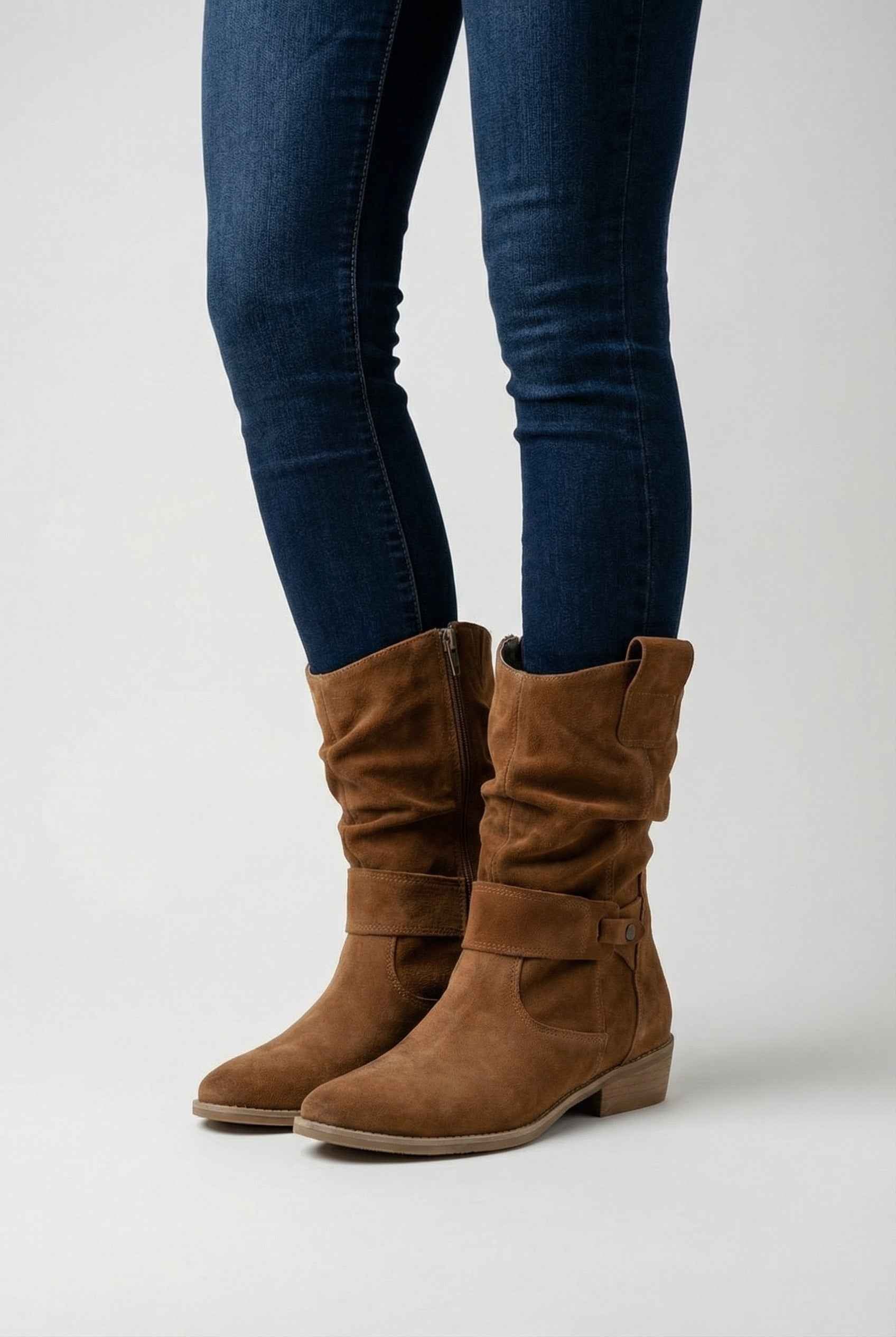 Victoria women's tan retro suede ankle boots by Lumina Wear with sturdy sole and stylish design.