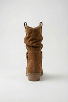 Victoria chic tan retro suede ankle boots for women by Lumina Wear with sturdy sole, stylish design, and ankle height.