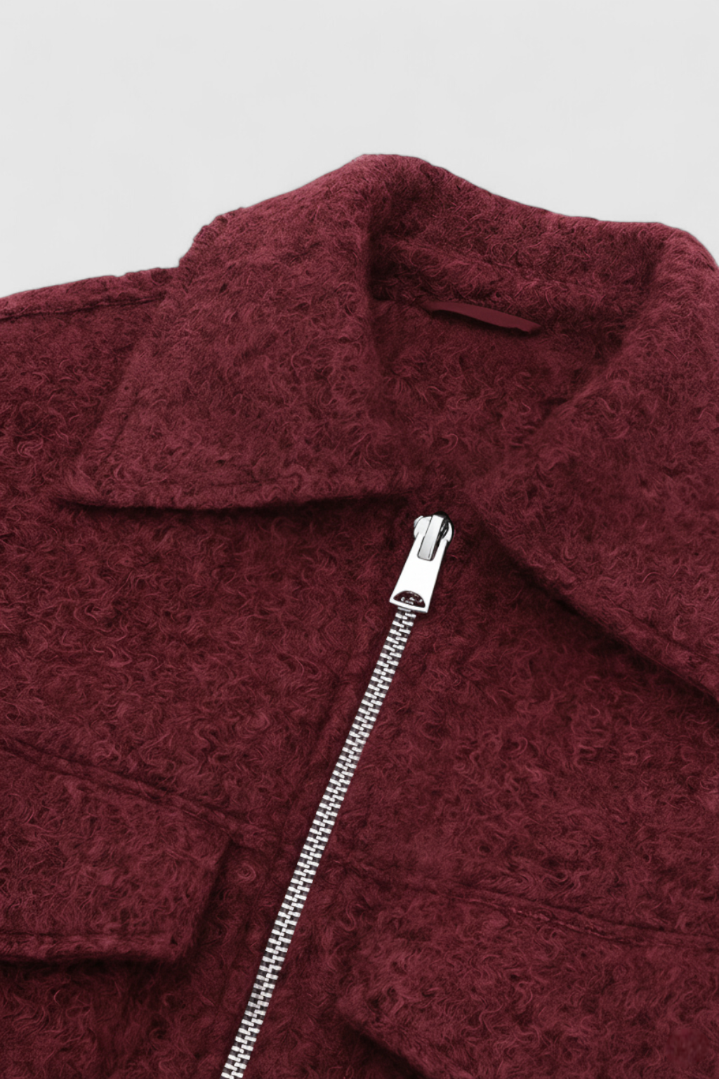 Victoria white zip-up jacket with vintage lapel from Lumina Wear, women's fashion coat featuring a stylish, chic design.