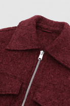 Victoria white zip-up jacket with vintage lapel from Lumina Wear, women's fashion coat featuring a stylish, chic design.