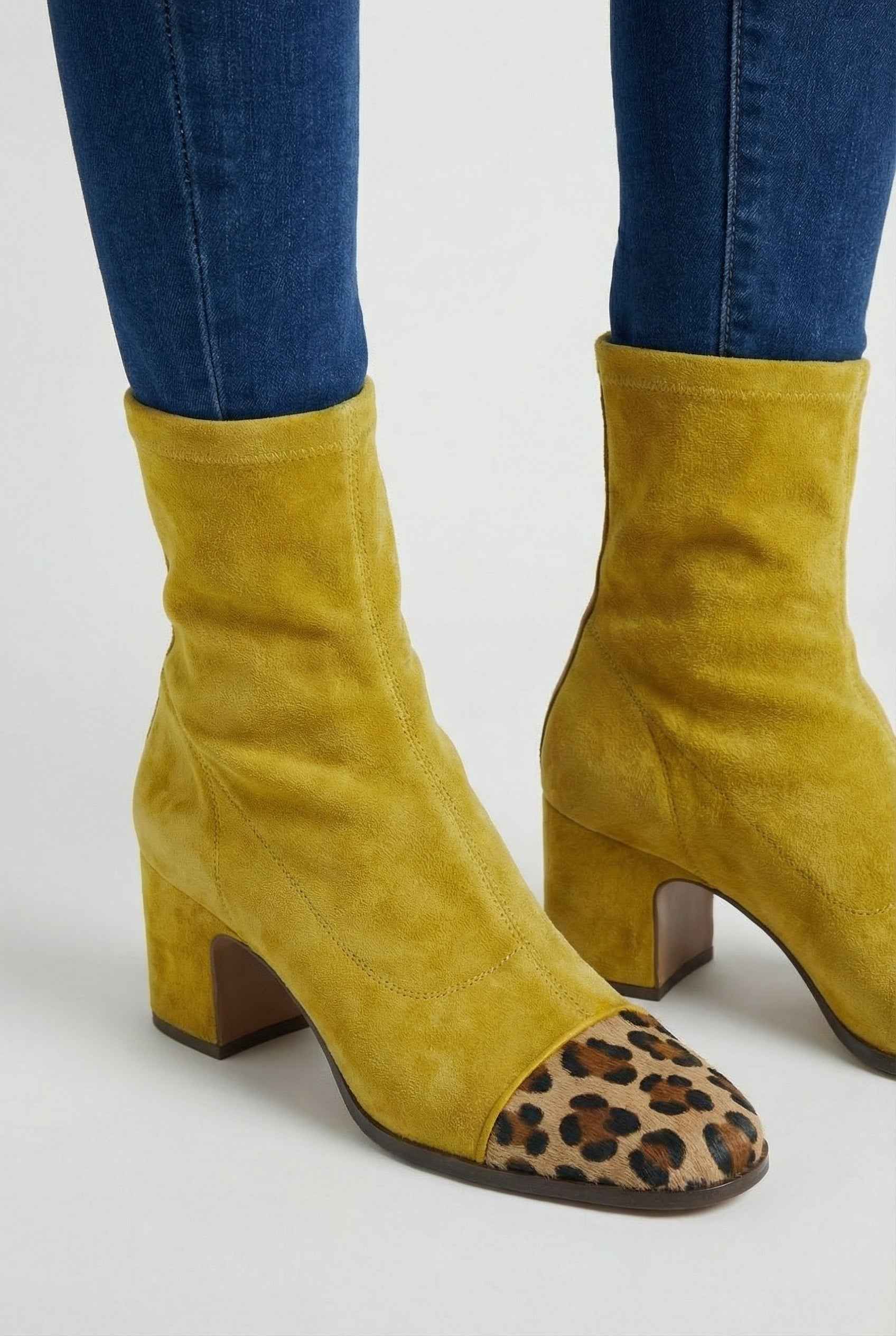 Victoria yellow mid-calf women's boots by Lumina Wear with warm lining, featuring stylish design and comfortable fit.