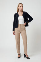 Victoria black long cardigan sweater with open front design by Lumina Wear, cozy and stylish for layered looks.