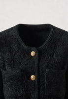 Victoria black long cardigan sweater with open front by Lumina Wear, cozy and stylish for layered winter outfits.