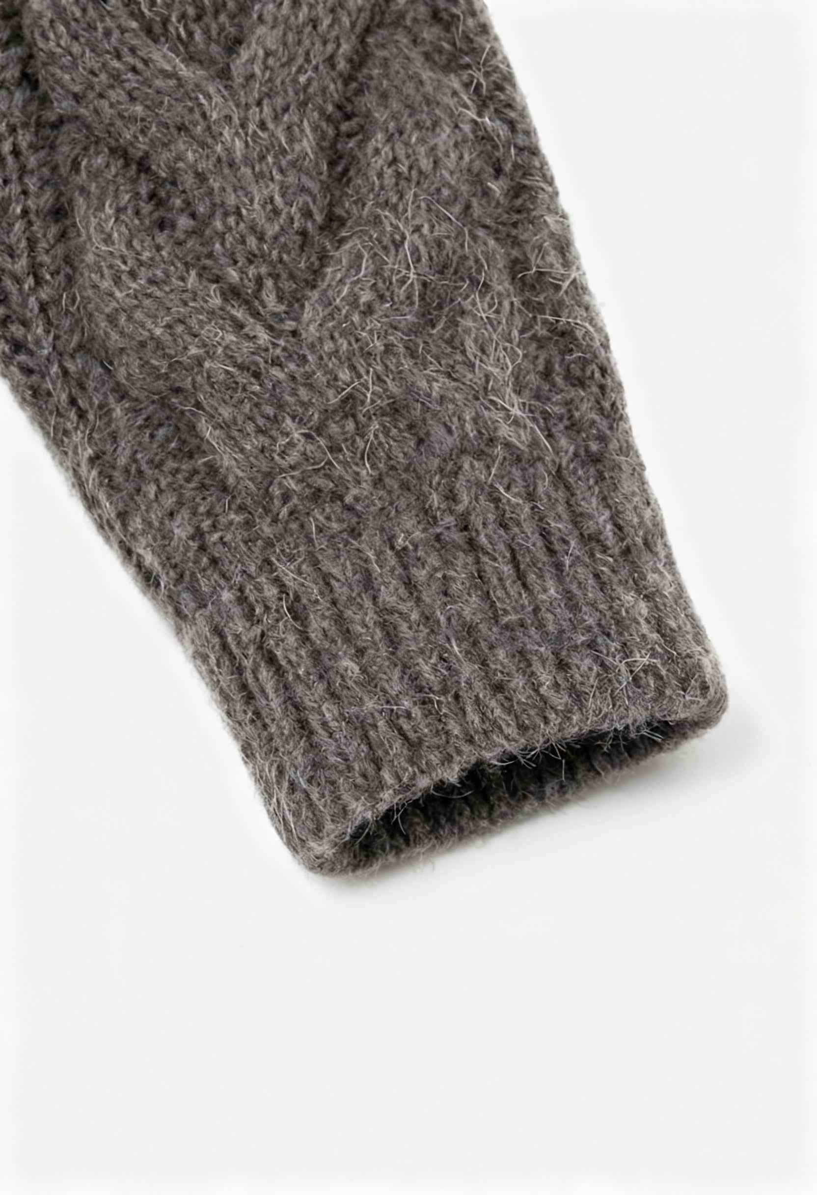Victoria cozy gray cardigan sweater with zipper detail by Lumina Wear, featuring a comfortable fit and stylish design.