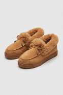 Light brown Lumina Wear Victoria ankle boots with warm lining, stylish and cozy footwear for cold weather.