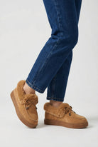Light brown Lumina Wear Victoria ankle boots with warm lining, stylish and cozy footwear for cold weather.