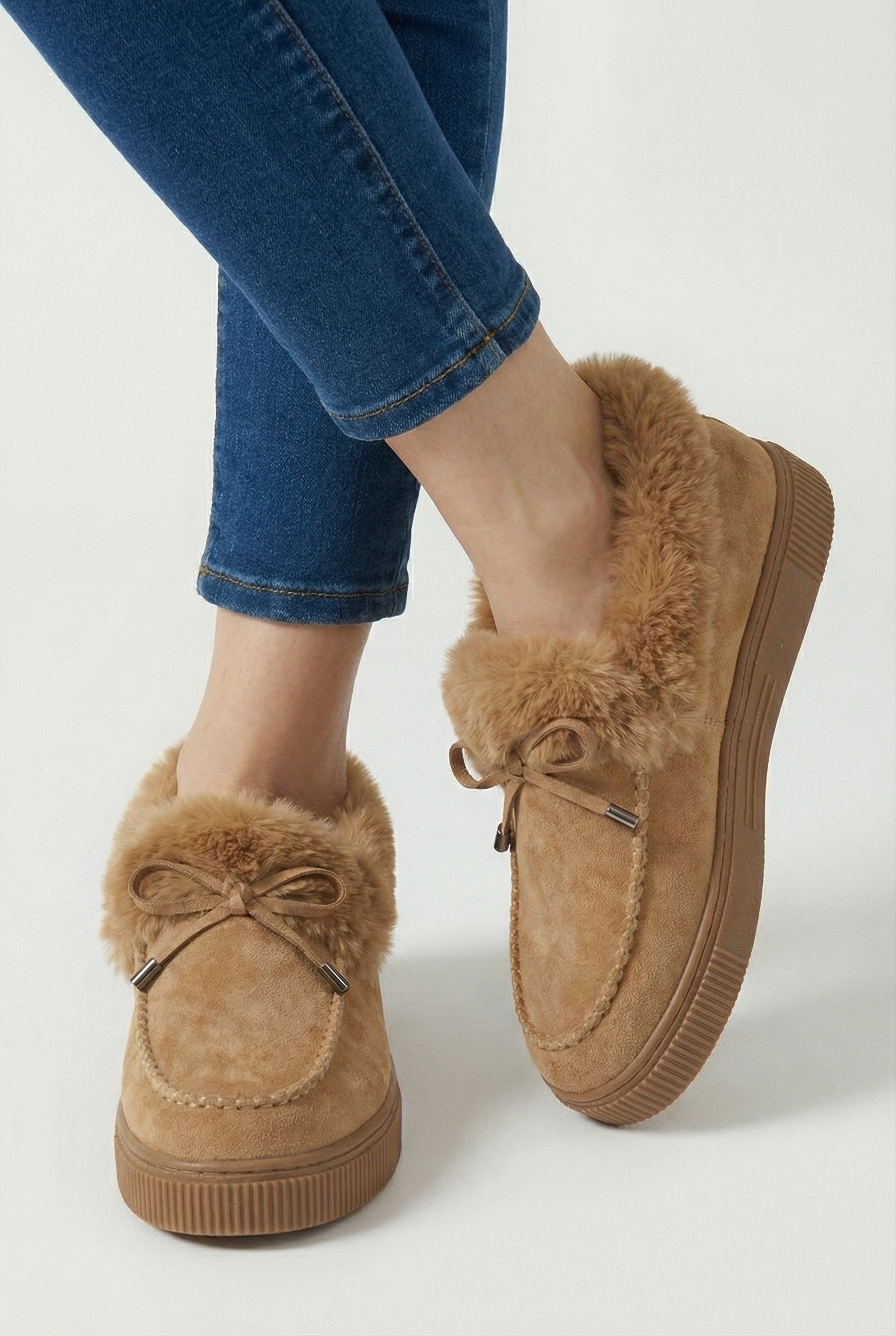 Light brown Victoria ankle boots by Lumina Wear featuring warm lining and stylish design, perfect for cozy winter outfits.