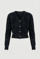 Lumina Wear Victoria cozy long black cardigan sweater with open front design, perfect for layering and casual style.