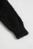 Victoria Lumina black long cardigan sweater with open front, cozy design, soft fabric, and stylish fit for casual wear.