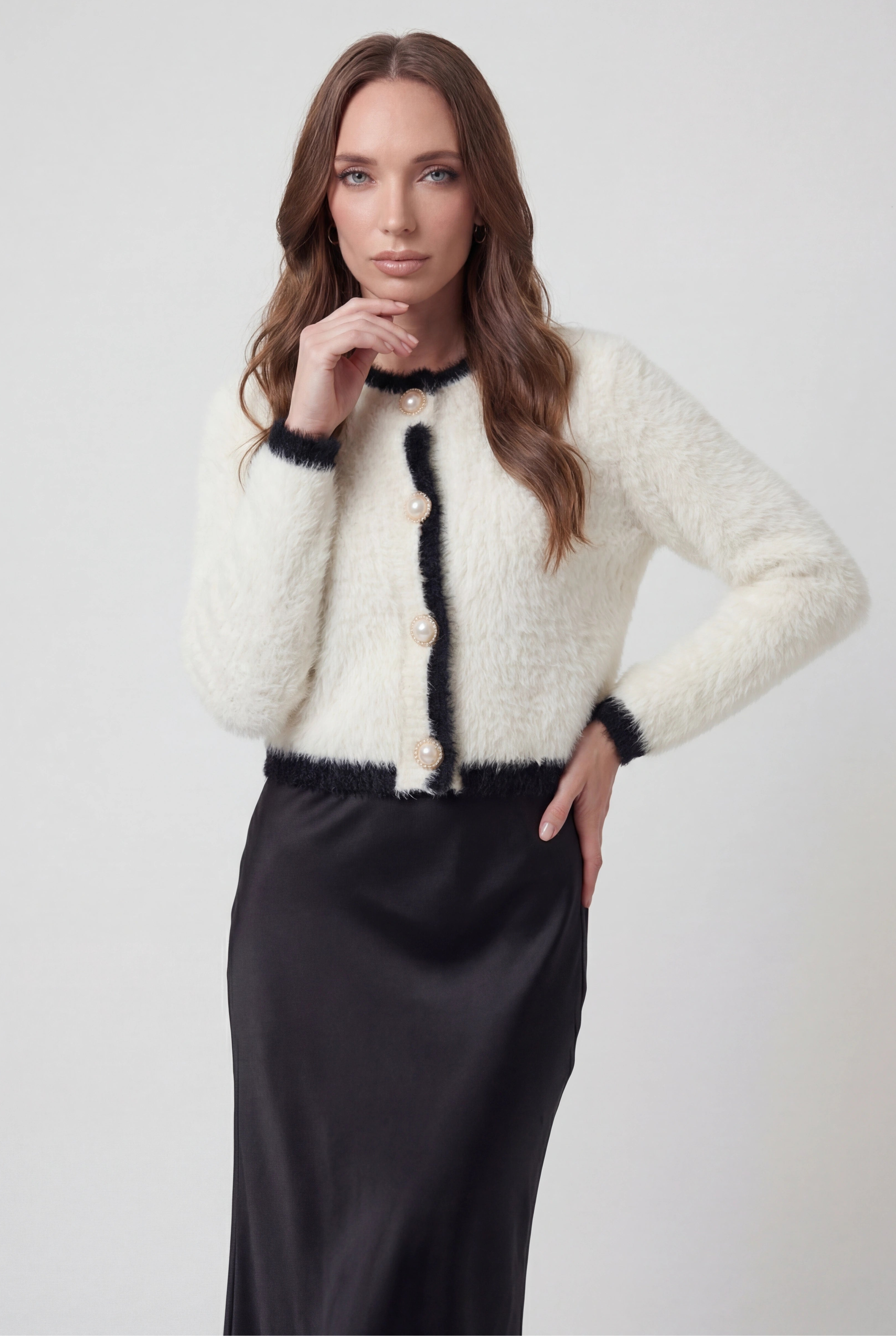 Lumina Wear Victoria women's open-front cropped cardigan sweater, cozy knit, lightweight, perfect for casual layering.