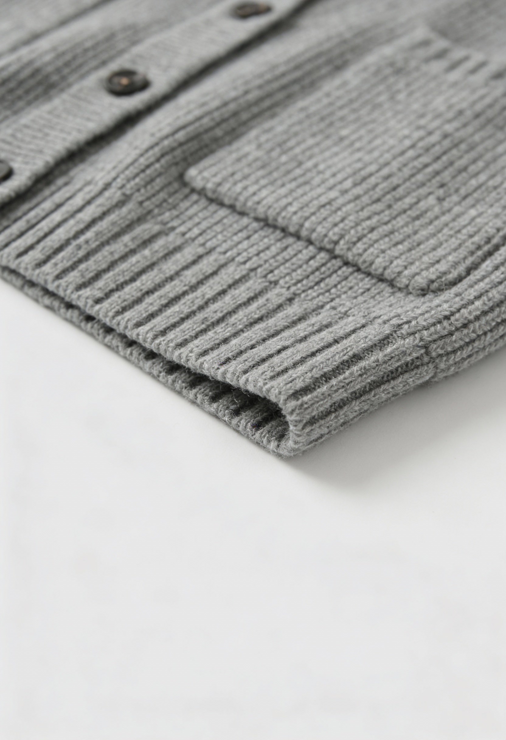 Grey Victoria oversized long cardigan by Lumina Wear with ribbed details, cozy and stylish sweater for layered comfort.