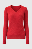 Lumina Wear Victoria cozy red sweater with a flattering fit, featuring soft knit fabric and stylish long sleeves.