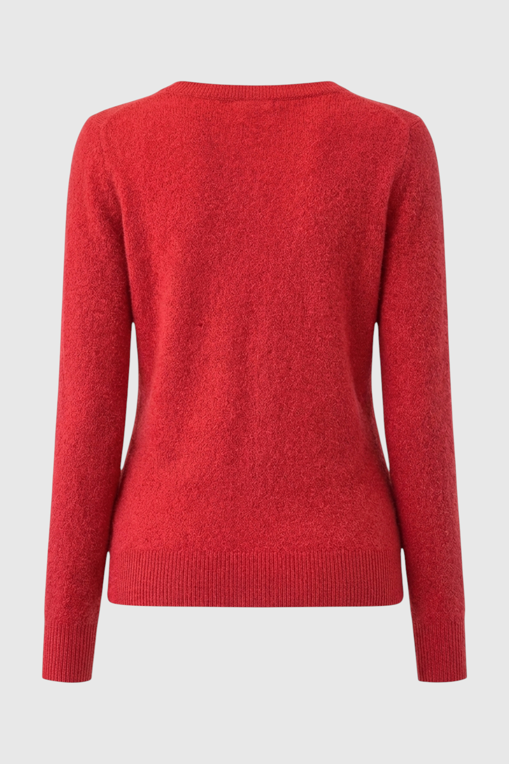 Lumina Wear Victoria cozy red sweater with flattering fit, featuring soft knit fabric and stylish design for casual wear.