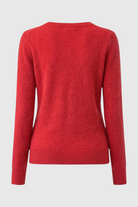 Lumina Wear Victoria cozy red sweater with flattering fit, featuring soft knit fabric and stylish design for casual wear.