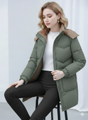 Black Victoria Lumina Wear cozy sherpa-collar hooded puffer coat, lightweight insulated winter jacket for women.